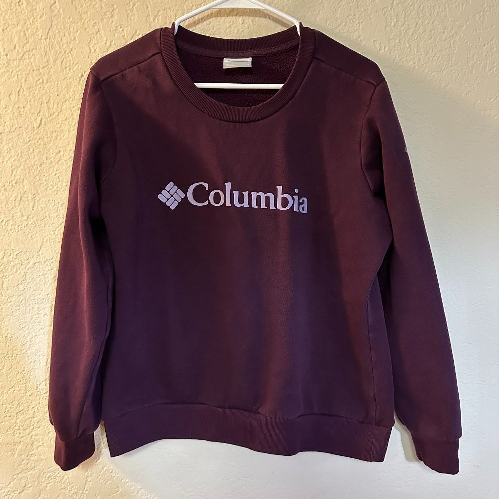 EUC Columbia Plum Purple Pullover Logo Sweatshirt - Womens Medium